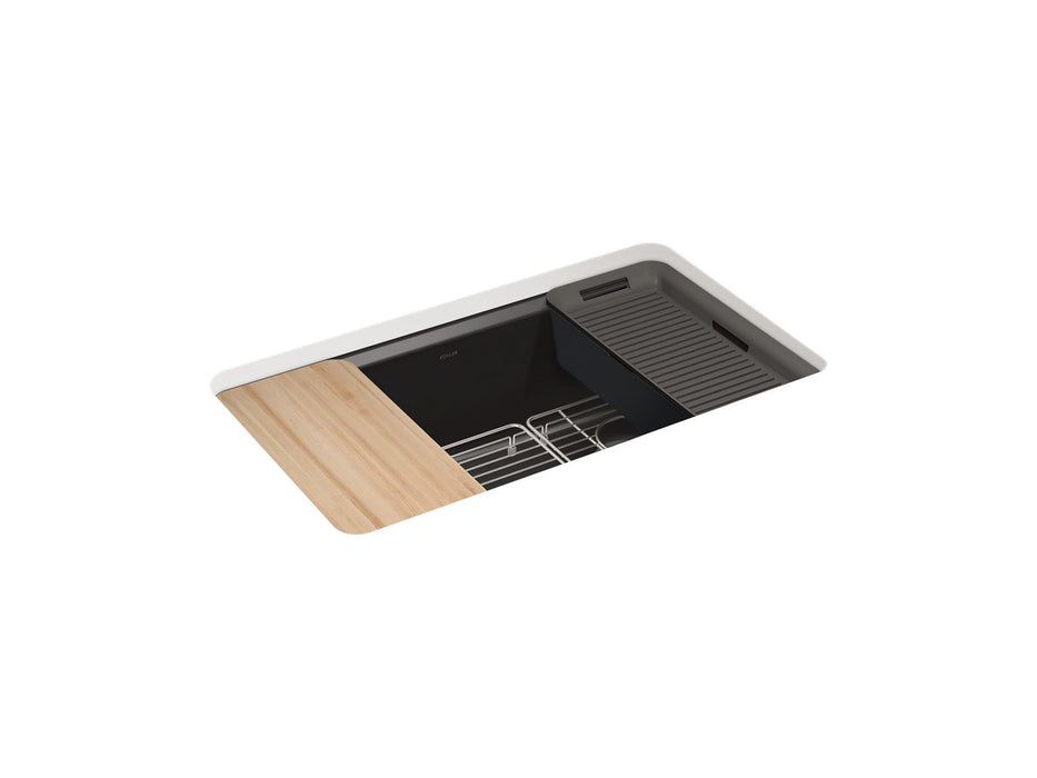 KOHLER Riverby 33" undermount single-bowl workstation kitchen sink