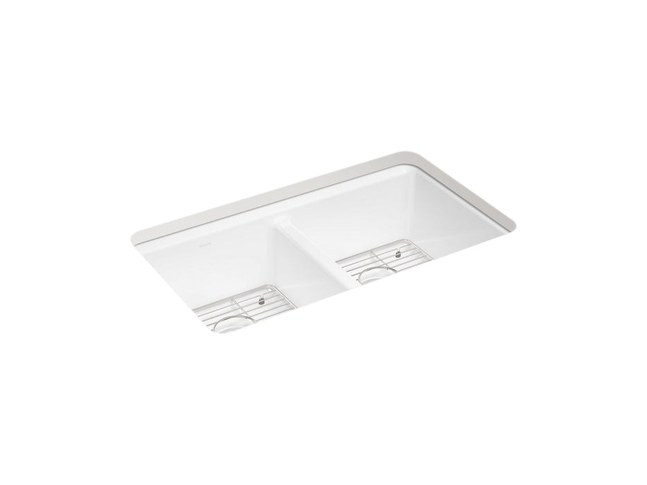 KOHLER Riverby 33" undermount double-bowl kitchen sink