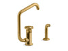 KOHLER Billet™ Single-handle bar sink faucet with two-function extended-reach spout and side sprayer