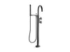 KOHLER Components Floor-mount bath filler trim with industrial handles and handshower