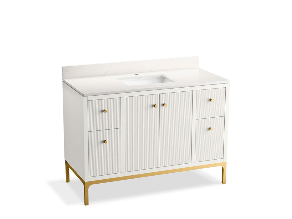 KOHLER Calpa™ 48" bathroom vanity cabinet with sink and quartz top