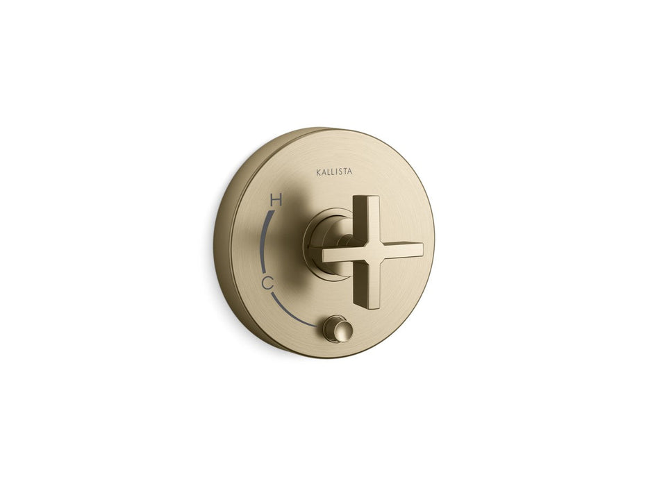 Kallista P24416-CR One Pb Shower Trim W/Divrt, Cross Hdl