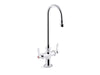 KOHLER K-100T70-4ANA Triton Bowe 0.5 gpm monoblock gooseneck bathroom sink faucet with aerated flow and lever handles,...