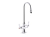 KOHLER K-100T70-4ANL Triton Bowe 0.5 gpm monoblock gooseneck bathroom sink faucet with laminar flow and lever handles,...