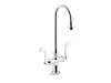 KOHLER K-100T70-5ANL Triton 0.5 gpm monoblock gooseneck bathroom sink faucet with laminar flow and wristblade handles,...