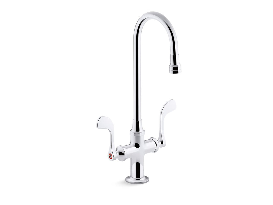 KOHLER K-100T70-5ANL Triton 0.5 gpm monoblock gooseneck bathroom sink faucet with laminar flow and wristblade handles,...