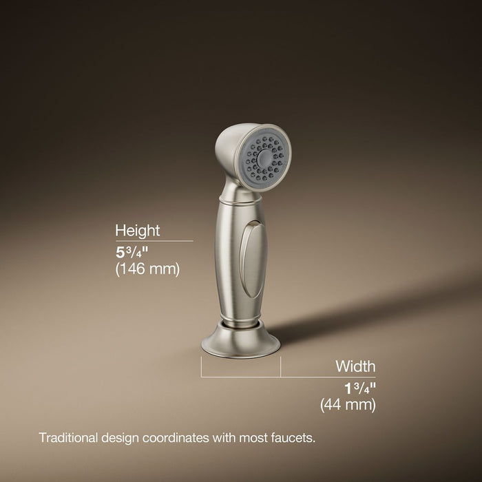 3/4 view of product with dimensions