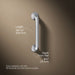 3/4 view of product with dimensions