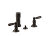KOHLER K-10586-4 Bancroft Vertical spray bidet faucet with lever handles, oil rubbed bronze
