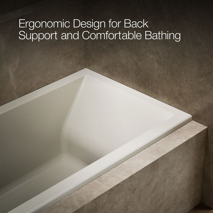 KOHLER K-1121-LW Underscore 60" x 30" alcove bath with Bask heated surface, left drain