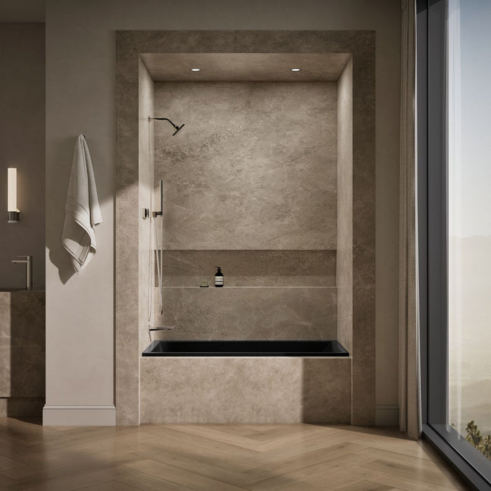 KOHLER K-1121-LW Underscore 60" x 30" alcove bath with Bask heated surface, left drain