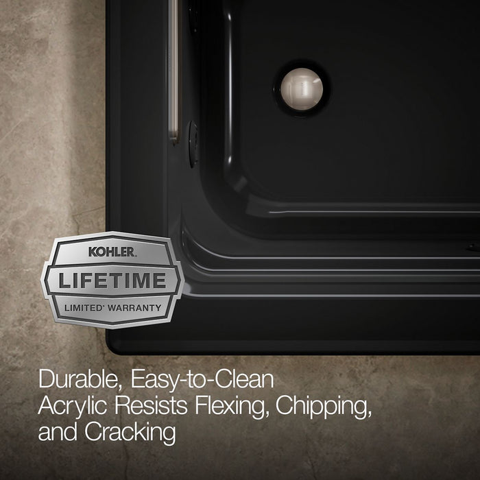 KOHLER K-1122 Archer 60" x 32" drop-in whirlpool bath, black black - view 5