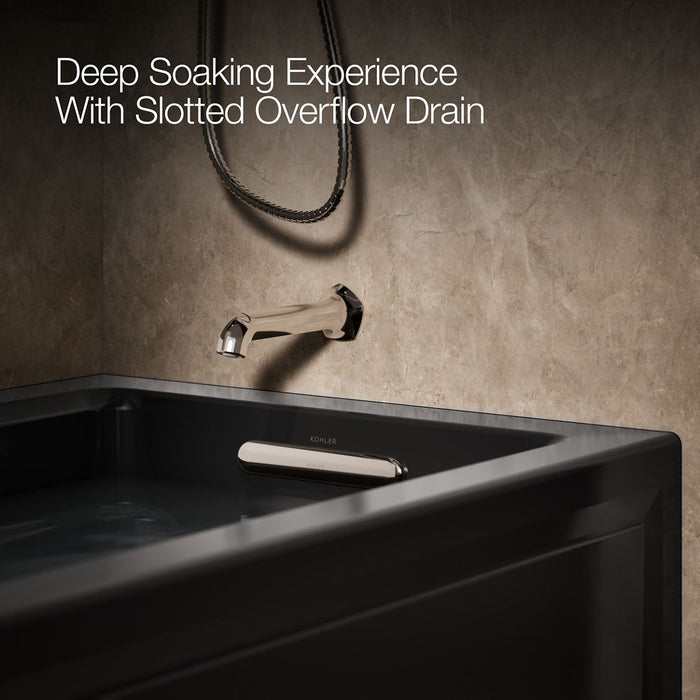 KOHLER K-1122-GHRA Archer 60" x 32" alcove Heated BubbleMassage air bath, right drain, black black - view 4