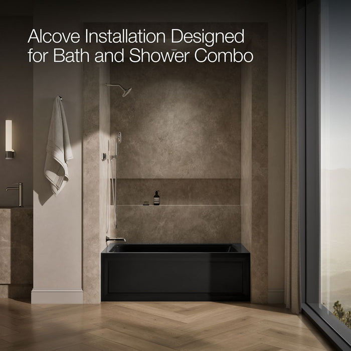 KOHLER K-1122-HL Archer 60" x 32" alcove heated whirlpool bath, left drain