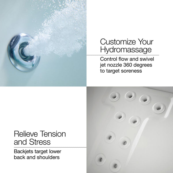 KOHLER K-1122-HL Archer 60" x 32" alcove heated whirlpool bath, left drain
