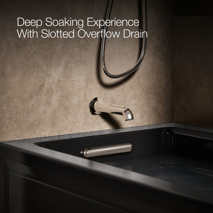 KOHLER K-1122-LA Archer 60" x 32" alcove whirlpool bath, left drain, black black - view 4