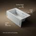 KOHLER K-1122-LAW Archer 60" x 32" alcove whirlpool bath with Bask heated surface, alcove left drain, ice grey - view 5