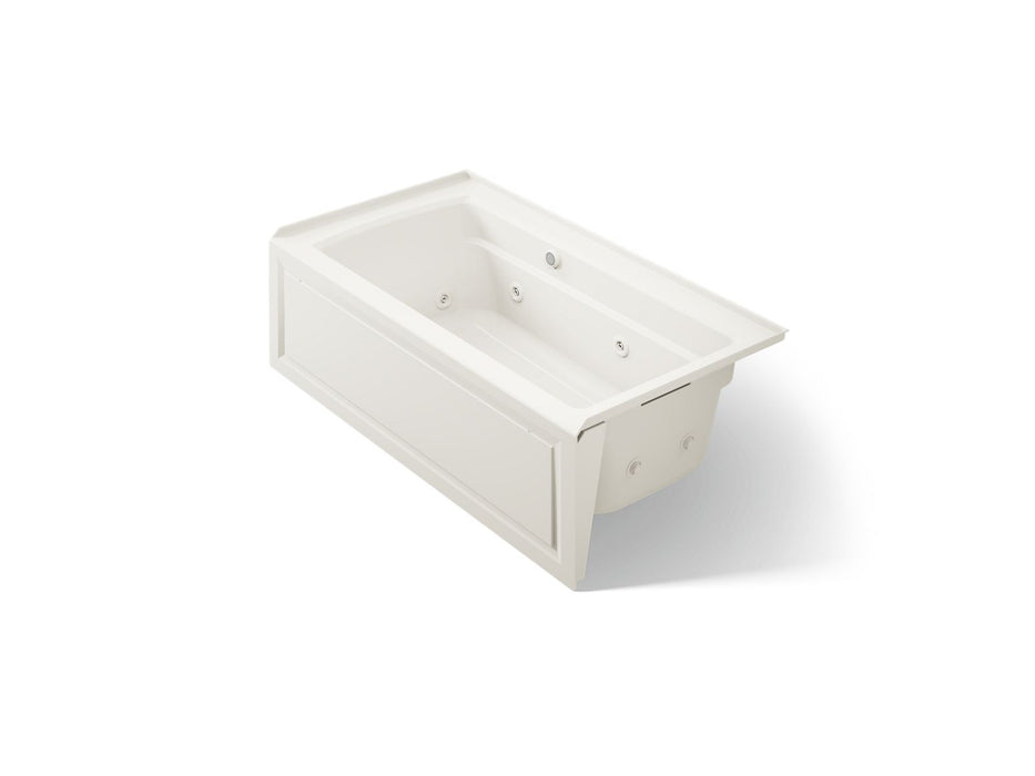 KOHLER K-1122-RAW Archer 60" x 32" alcove whirlpool bath with Bask heated surface, right drain