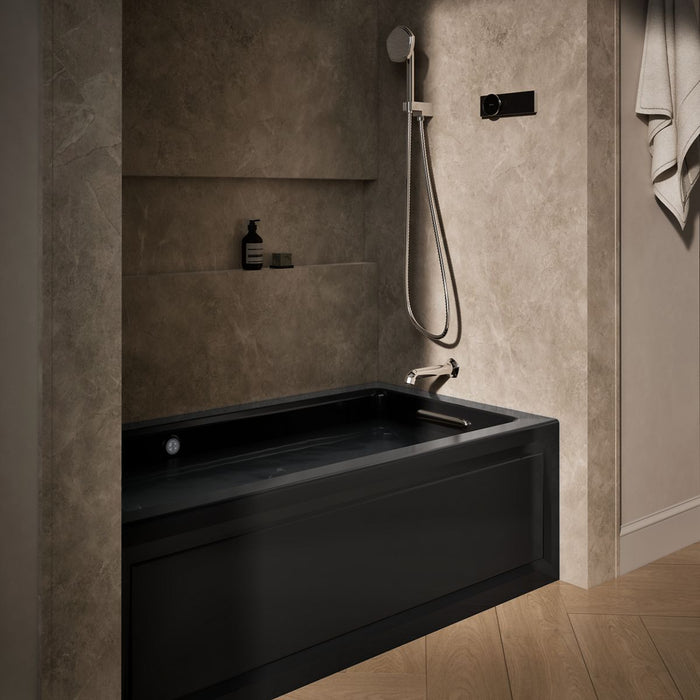 KOHLER K-1122-RAW Archer 60" x 32" alcove whirlpool bath with Bask heated surface, right drain
