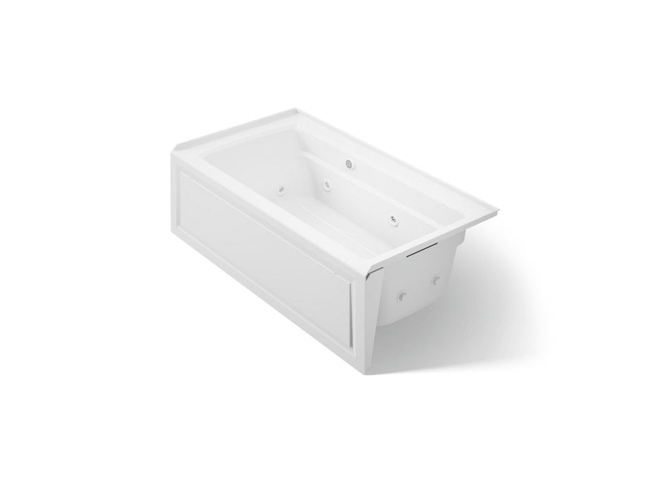 KOHLER K-1122-RAW Archer 60" x 32" alcove whirlpool bath with Bask heated surface, right drain