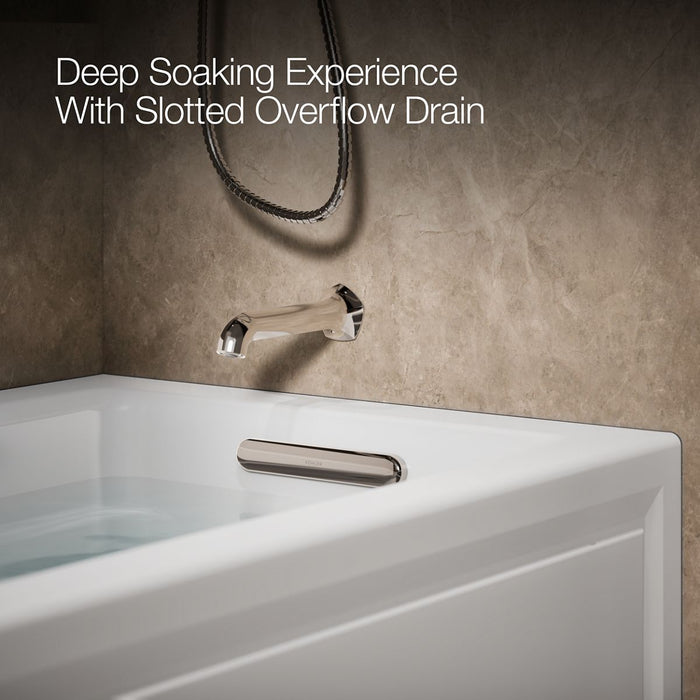 KOHLER K-1122-RAW Archer 60" x 32" alcove whirlpool bath with Bask heated surface, right drain