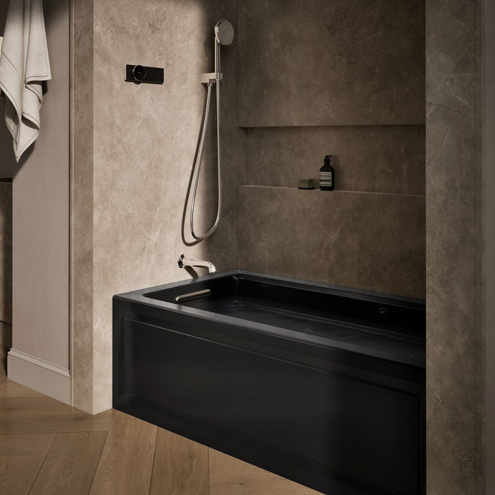 KOHLER K-1122-XGHLA Archer 60" x 32" alcove Heated BubbleMassage air bath and whirlpool, left drain, black black - view 3
