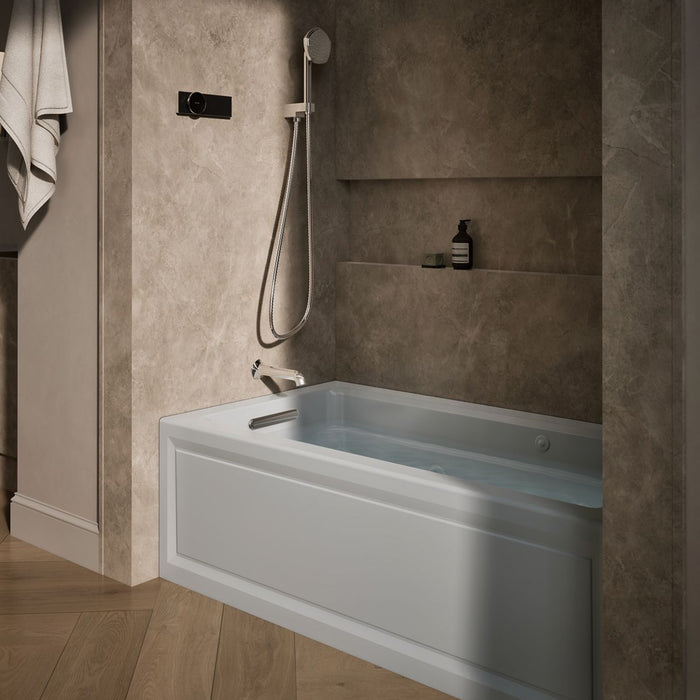 KOHLER K-1122-XGHLA Archer 60" x 32" alcove Heated BubbleMassage air bath and whirlpool, left drain, ice grey - view 3