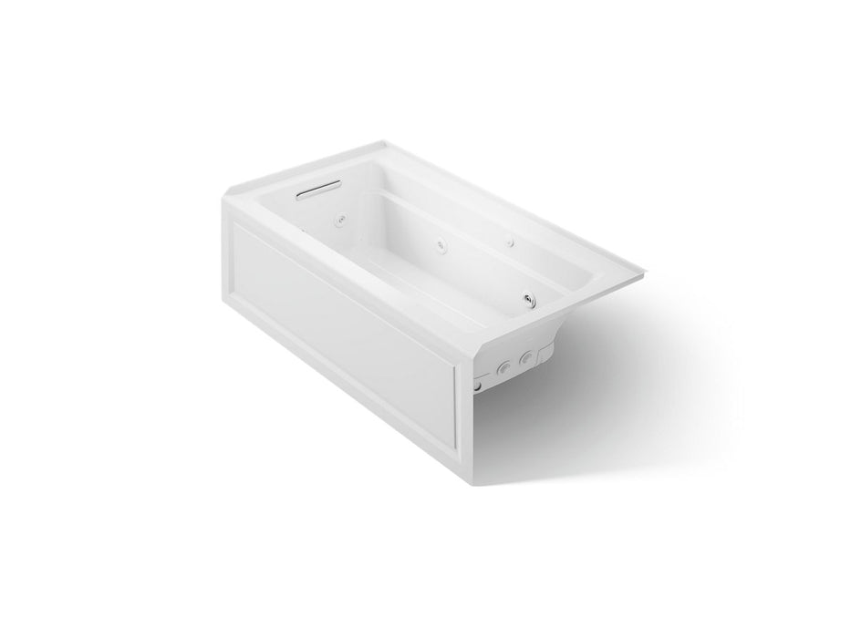 KOHLER K-1122-XGHLA Archer 60" x 32" alcove Heated BubbleMassage air bath and whirlpool, left drain, white