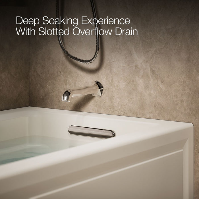 KOHLER K-1122-XGHRA Archer 60" x 32" alcove Heated BubbleMassage air bath and whirlpool, right drain