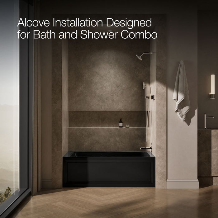 KOHLER K-1122-XGHRA Archer 60" x 32" alcove Heated BubbleMassage air bath and whirlpool, right drain