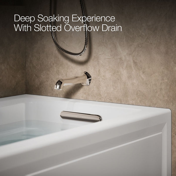 KOHLER K-1122-XGHRA Archer 60" x 32" alcove Heated BubbleMassage air bath and whirlpool, right drain
