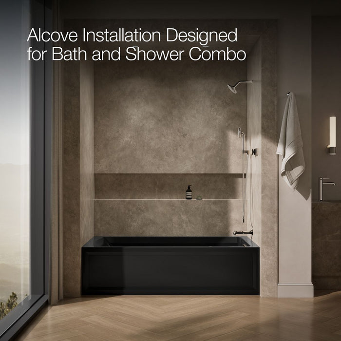 KOHLER K-1124-GHRA Archer 72" x 36" alcove Heated BubbleMassage air bath, right drain