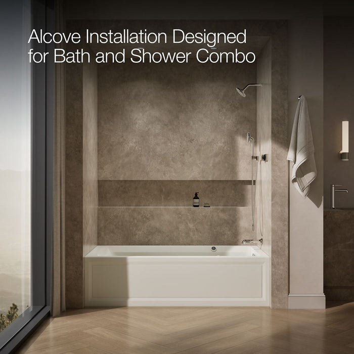 KOHLER K-1124-GHRAW Archer 72" x 36" alcove Heated BubbleMassage air bath with Bask heated surface, right drain