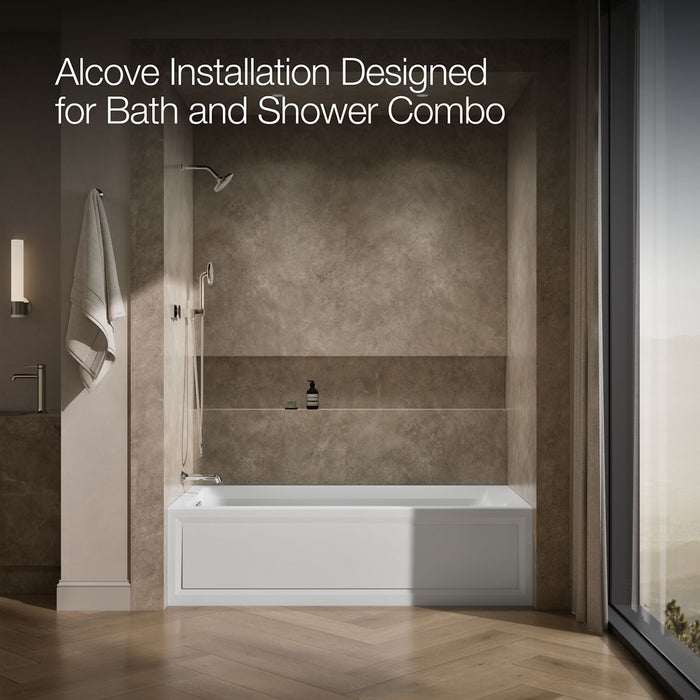 KOHLER K-1124-HL Archer 72" x 36" alcove whirlpool bath with alcove, left drain