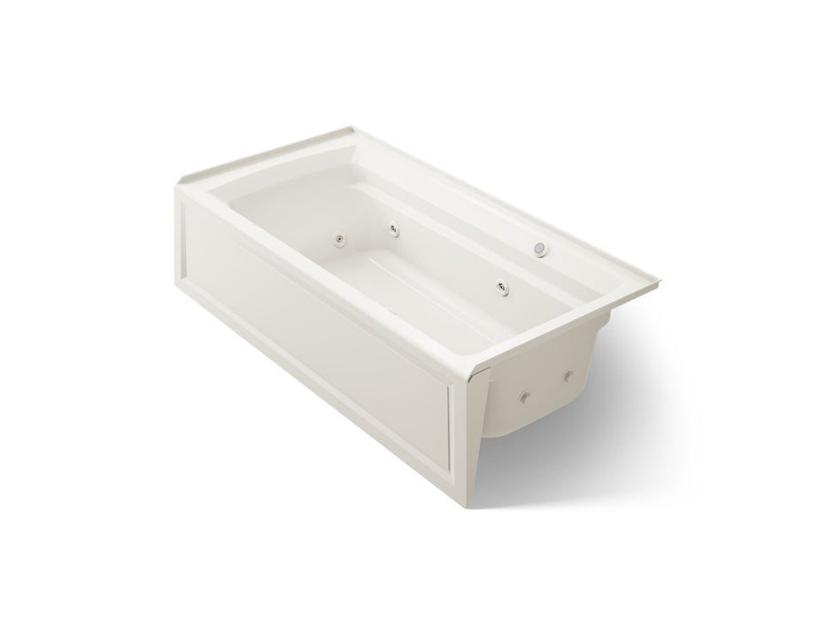 KOHLER K-1124-RAW Archer 72" x 36" alcove whirlpool bath with Bask heated surface, right drain