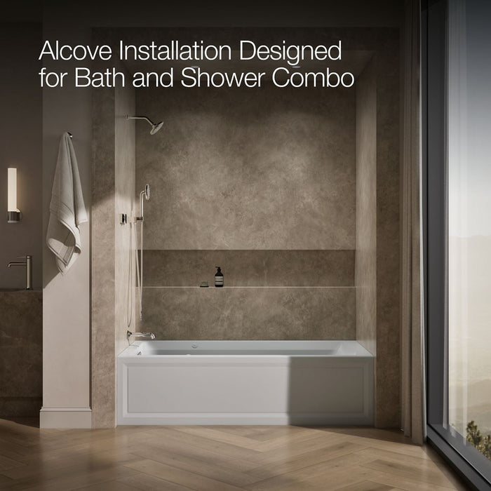 KOHLER K-1124-XGHLA Archer 72" x 36" alcove Heated BubbleMassage air bath and whirlpool, left drain