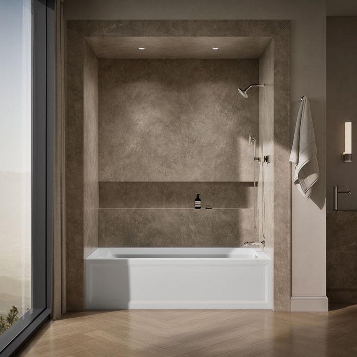 KOHLER K-1125-RAW Archer 72" x 36" alcove bath with Bask heated surface, alcove, right drain