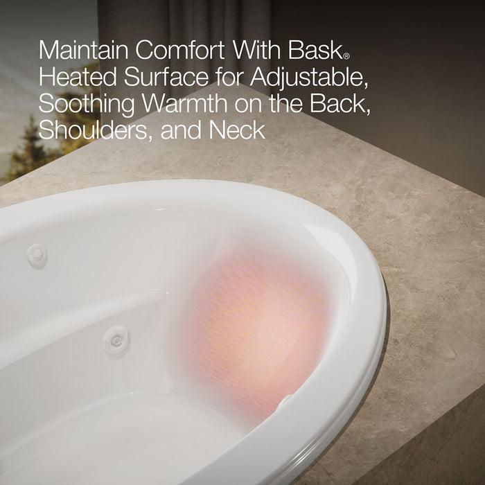 KOHLER K-1162-W1 Sunward 60" x 42" drop-in whirlpool bath with Bask heated surface