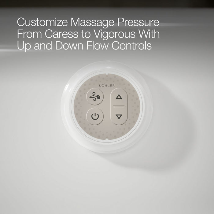 KOHLER K-1164-GHW Sunward 72" x 42" drop-in Heated BubbleMassage air bath with Bask heated surface
