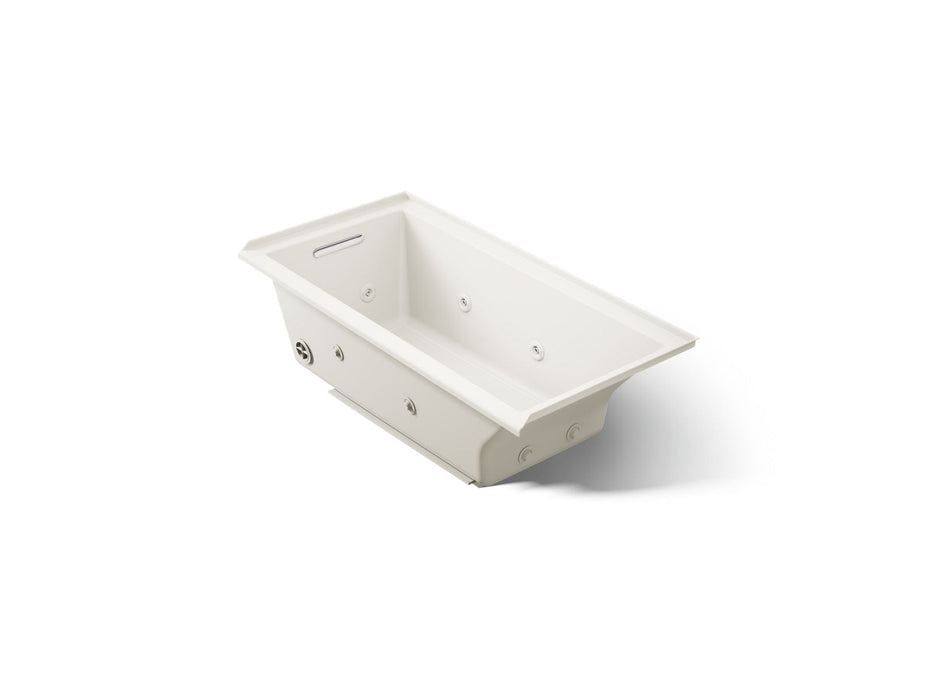 KOHLER K-1167-JLH Underscore 60" x 30" drop-in/alcove heated whirlpool bath, left drain