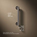 3/4 view of product with dimensions