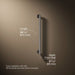 3/4 view of product with dimensions