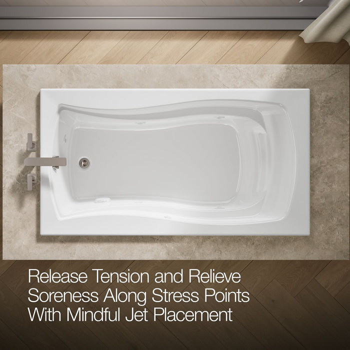 KOHLER K-1224 Mariposa 66" x 36" drop-in whirlpool bath, white - view 4