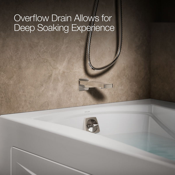 KOHLER K-1224-GHLAW Mariposa 66" x 36" alcove Heated BubbleMassage air bath with Bask heated surface, left drain