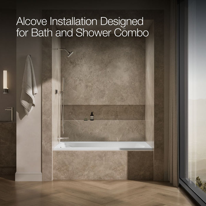 KOHLER K-1224-GHLF Mariposa 66" x 36" alcove Heated BubbleMassage air bath, left drain