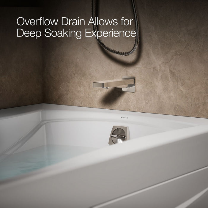 KOHLER K-1224-GHRA Mariposa 66" x 36" alcove Heated BubbleMassage air bath, right drain, white - view 5