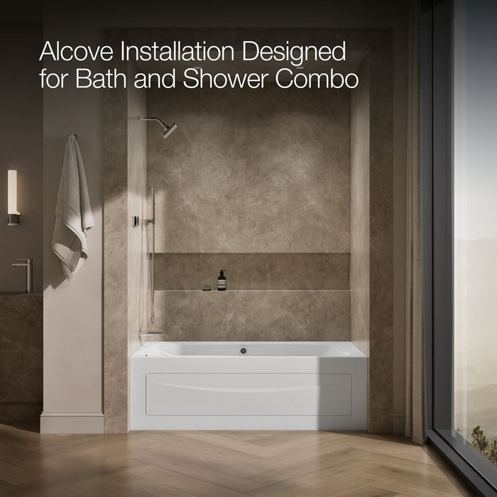 KOHLER K-1224-HL Mariposa 66" x 36" alcove heated whirlpool, left drain