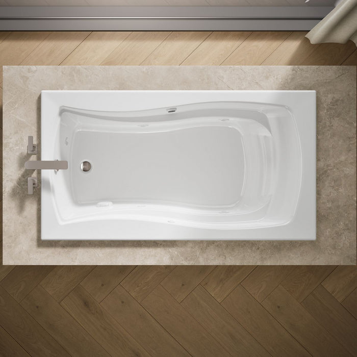 KOHLER K-1224-W1 Mariposa 66" x 35-7/8" drop-in whirlpool bath with Bask heated surface and end drain