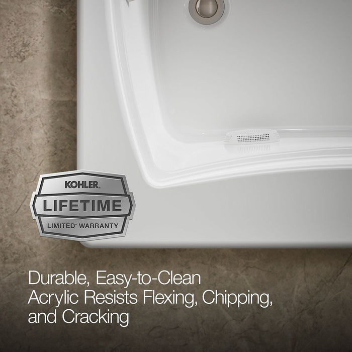 KOHLER K-1239 Mariposa 60" x 36" drop-in whirlpool bath
