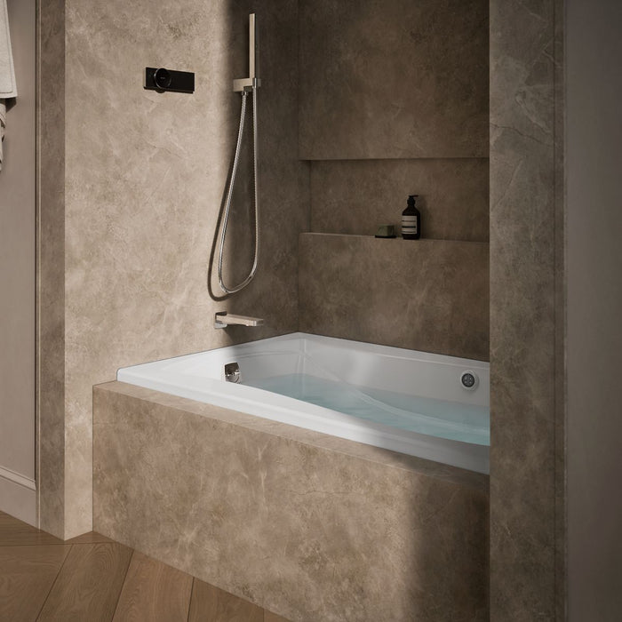 KOHLER K-1239-GHLW Mariposa 60" x 36" alcove Heated BubbleMassage air bath with Bask heated surface, left drain